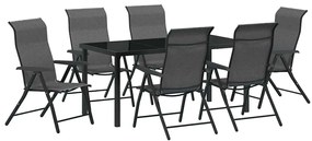 vidaXL Kert étkező szett 7 pcs Szürke Porszórt acél
