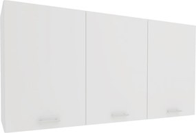 Ebru 3 ajtós felső konyhaszekrény, Fehér, 120 x 30 x 60 cm
