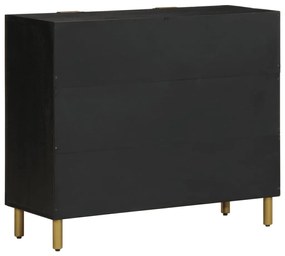 fekete szerelt fa tálalószekrény 90 x 33 x 75 cm