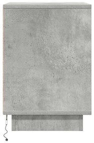 betonszürke éjjeliszekrény LED-világítással 38x34x50 cm