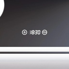 Fürdőszobai LED tükör 90x70cm | Páramentesítő - Kozmetikai tükör - Fényerő + színhőfok állítás - Digitális óra | Welland Luxury-Line G796