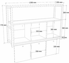 Nero v2 Atlantic Pine and Black szekrény