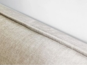 Bézs kárpitozott franciaágy tárolóhellyel, ágyráccsal 180x200 cm Jade – Bobochic Paris