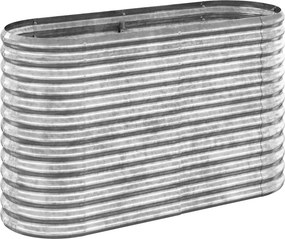 vidaXL ezüstszínű horganyzott acél kerti magaságyás 114x40x68 cm
