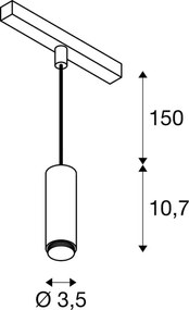 SLV LALU 1007747 Sínreflektor 1x8W/LED 3000K 700lm IP20