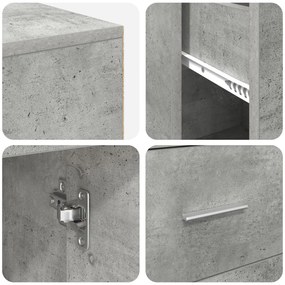 Sarokíróasztal Beton Szürke 102x88x75 cm Mérnöki fa