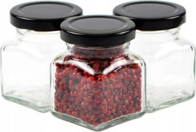 Fűszertartó tégely 120 ml 24 db Négyzet alakú pasztörizáló tégely