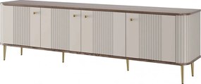 Vesper 4D TV-szekrény 187 cm - kasmír / diófa / arany lábak