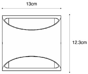 Modern kültéri fali lámpa fekete, LED-del, 2-lámpás, IP54 - Mal
