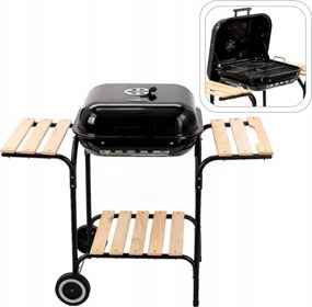 Amerikai Szén Grill Oldalsó Polcokkal És Kerekekkel 97,5 x 49 x 82,5 CM