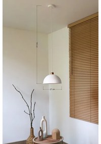 Duolla - Kábeles függőlámpa IRONLINE 1xE27/15W/230V átm. 27 cm fehér/rézszínű