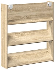 sonoma tölgy színű szerelt fa fali cipősszekrény 80x18x90 cm