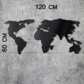 World fém fali dekoráció, 60×120 cm