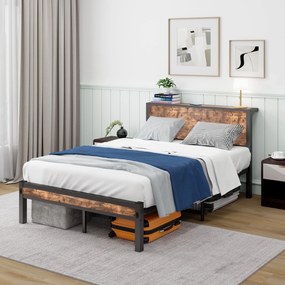 Egyszemélyes ágy Gyerekágy 120x200cm Fém keret Bronz vintage