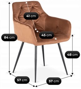 Rozsdabarna Színű Bársony Étkezőszék. MODESTO