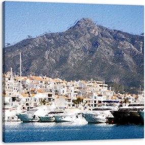 Vászonkép Hajók Nyár Monaco Hegy 60X60 cm Ideális ajándék