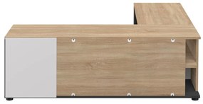 Fekete-natúr színű TV-állvány tölgyfa dekorral 130x46 cm Angle – TemaHome