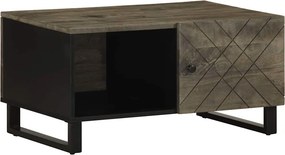 vidaXL fekete tömör mangófa dohányzóasztal 80 x 50 x 40 cm