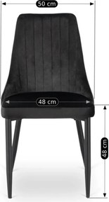 Krzesło BARI Czarne Welurowe