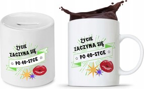 Születésnapra 40 40-es 40-es Persely Szett fényképes nyomott mintás bögre