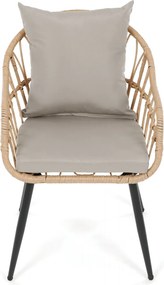 Kerti szék, fém, polyrattan, bézs, AZ-F1406 NAT