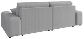 Világosszürke kordbársony sarokkanapé (variálható) Justin – Ropez