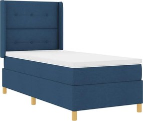 vidaXL Boxrugós ágy matracmal fejtámlával Kék 140 x 200 cm szövet