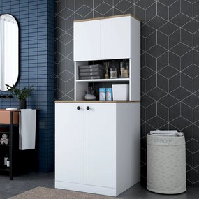 Fürdőszoba szekrény Karoline 102 (fehér + dió). 1073339