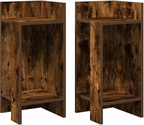 vidaXL 2 db füstös tölgy színű kisasztal polccal 25,5 x 27 x 60 cm
