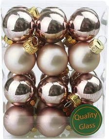 Üveg Bombák Üvegből 2,5cm 24db Rose Gold