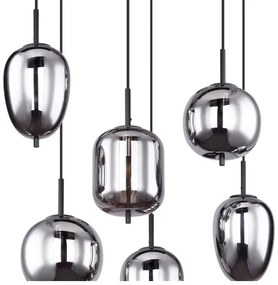 Globo 15345-6 - BLACKY 6xE14/40W/230V fekete függeszték