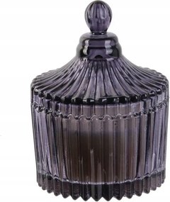 Illatgyertya bohém üvegből, szürke Musc