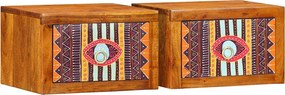 vidaXL Éjjeliszekrény fiókkal 2 pcs Barna 35 x 30 x 22 cm