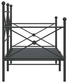 fekete acél kanapéágy matrac nélkül 75 x 190 cm
