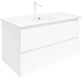 SAT B-Way Fürdőszobaszekrény mosdóval 99x50x45 cm fehér fényes BWAY2100WU4B2