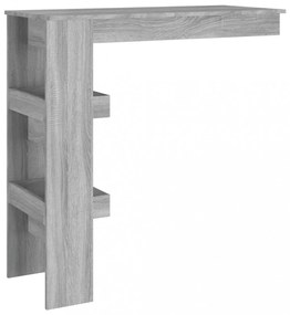 szürke sonoma színű fatermék fali bárasztal 102 x 50 x 45 cm