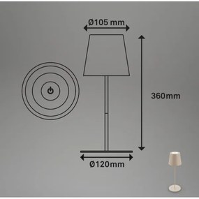 Briloner 7508011 - LED töltős asztali lámpa LED/2,5W/5V IP44 bézs