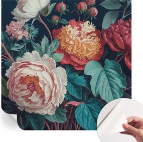 Öntapadós tapéta Fali furnér 3D hatás Színes virágok 250x250 cm