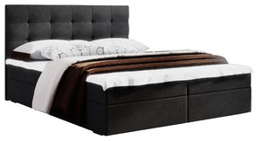 Franciaágy Boxspring 160 cm Fade 2 (fekete) (matraccal és tárolóhellyel). 1046497
