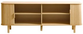 Natúr színű TV-állvány tölgyfa dekorral 160x56 cm Cavo – Unique Furniture