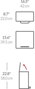 Simplehuman Mini pedálos szemetes szelektív hulladékgyűjtő 15 l, rozsdamentes acél