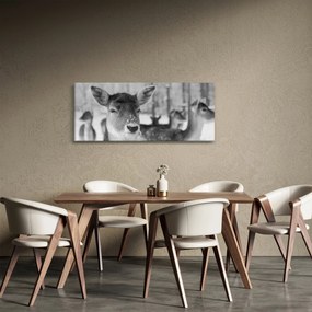 Kép - Szarvas, fekete, fehér (120x50 cm)