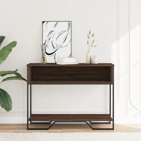 barna tölgyszínű szerelt fa dohányzóasztal 100x35x74,5 cm