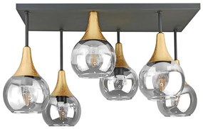 Felületre szerelhető csillár  SOMA 6xE27/60W/230V fekete/arany/átlátszó