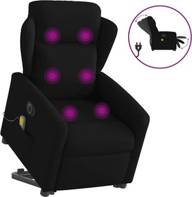 vidaXL fekete szövet dönthető elektromos álló masszázsfotel