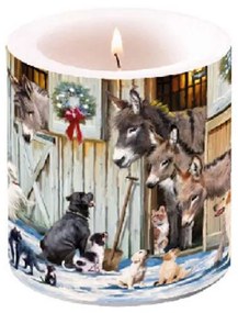 Karácsonyi Átvilágítós Gyertya - Animal Friends - 8x7,5cm