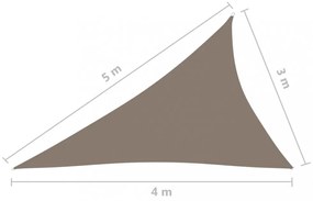 tópszínű háromszögű oxford-szövet napvitorla 3 x 4 x 5 m