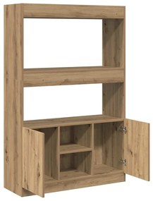 kézműves tölgy színű szerelt fa magasszekrény 92 x 33 x 140 cm