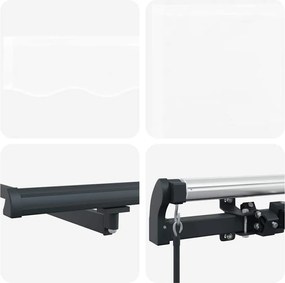 Behúzható napellenző Fehér 400 × 300 cm Poliészter és acél