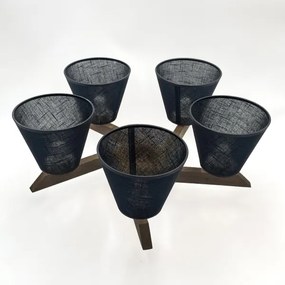 Brilagi - LED mennyezeti lámpa ANTHONY 5xE14/40W/230V dió/fekete